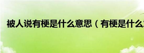 被人说有梗是什么意思（有梗是什么意思）