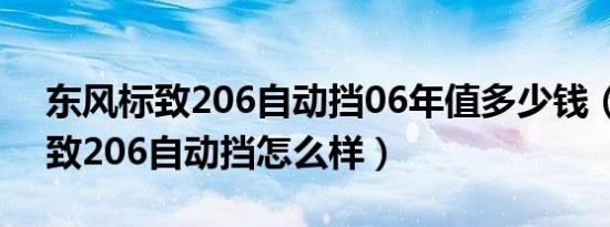 东风标致206自动挡06年值多少钱（东风标致206自动挡怎么样）