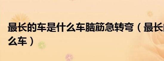 最长的车是什么车脑筋急转弯（最长的车是什么车）