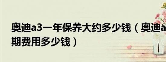 奥迪a3一年保养大约多少钱（奥迪a3保养周期费用多少钱）