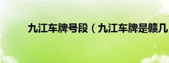 九江车牌号段（九江车牌是赣几）