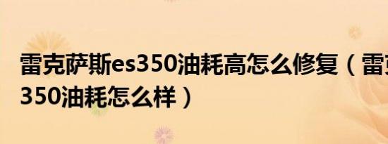雷克萨斯es350油耗高怎么修复（雷克萨斯es350油耗怎么样）