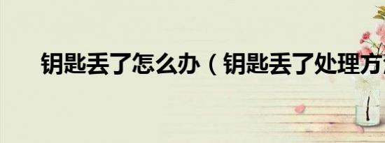 钥匙丢了怎么办（钥匙丢了处理方法）