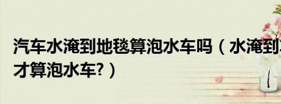 汽车水淹到地毯算泡水车吗（水淹到车子哪里才算泡水车?）