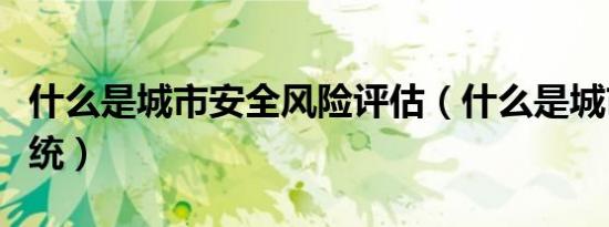 什么是城市安全风险评估（什么是城市安全系统）