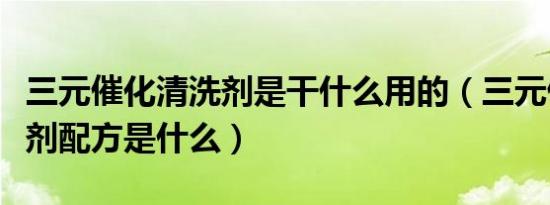 三元催化清洗剂是干什么用的（三元催化清洗剂配方是什么）