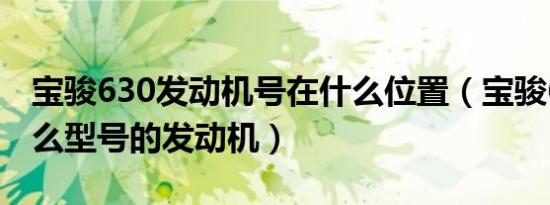 宝骏630发动机号在什么位置（宝骏630用什么型号的发动机）