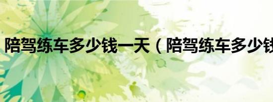 陪驾练车多少钱一天（陪驾练车多少钱一天）
