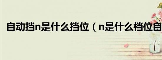 自动挡n是什么挡位（n是什么档位自动挡）