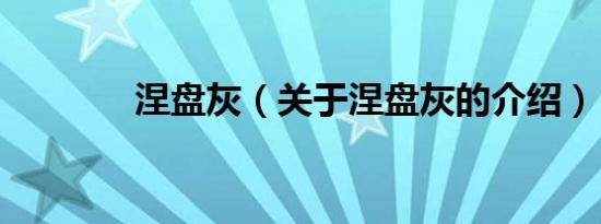 涅盘灰（关于涅盘灰的介绍）
