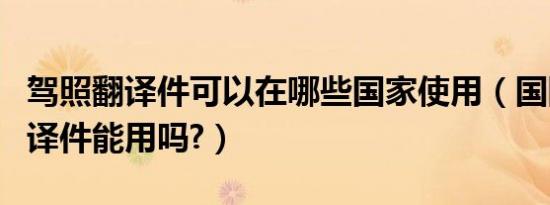 驾照翻译件可以在哪些国家使用（国际驾照翻译件能用吗?）