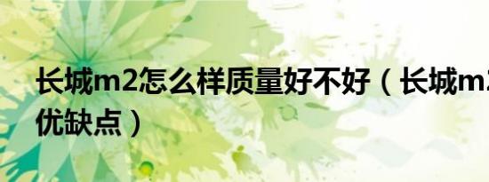 长城m2怎么样质量好不好（长城m2怎么样优缺点）