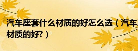 汽车座套什么材质的好怎么选（汽车座套什么材质的好?）
