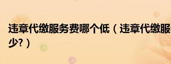 违章代缴服务费哪个低（违章代缴服务费是多少?）