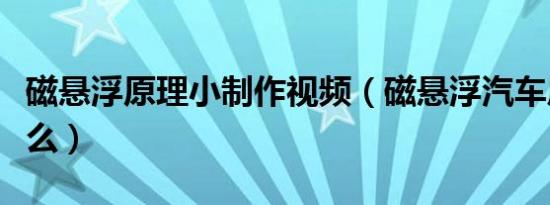 磁悬浮原理小制作视频（磁悬浮汽车原理是什么）