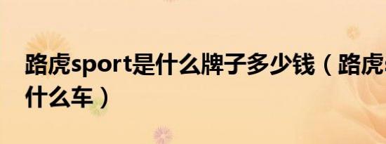 路虎sport是什么牌子多少钱（路虎sport是什么车）