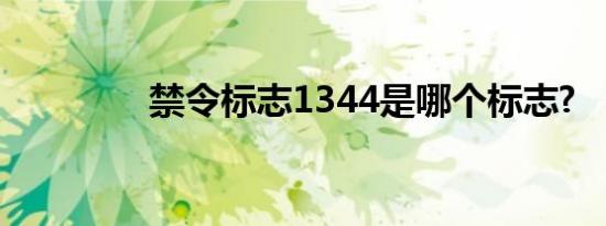 禁令标志1344是哪个标志?