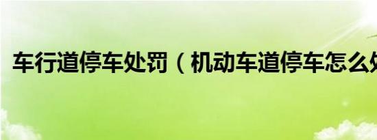 车行道停车处罚（机动车道停车怎么处罚?）