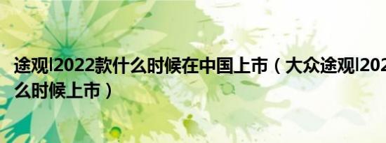 途观l2022款什么时候在中国上市（大众途观l2020款大概什么时候上市）