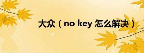 大众（no key 怎么解决）
