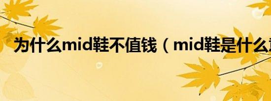 为什么mid鞋不值钱（mid鞋是什么意思）