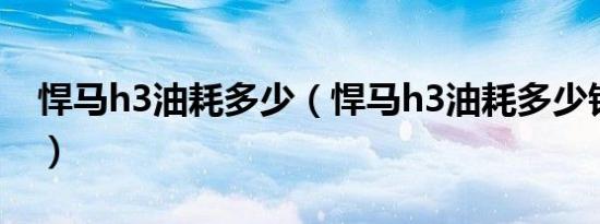 悍马h3油耗多少（悍马h3油耗多少钱一公里）
