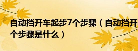 自动挡开车起步7个步骤（自动挡开车起步7个步骤是什么）