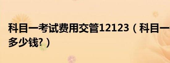 科目一考试费用交管12123（科目一考试费用多少钱?）