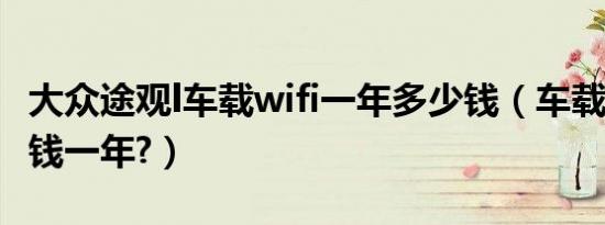 大众途观l车载wifi一年多少钱（车载wifi多少钱一年?）