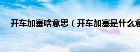 开车加塞啥意思（开车加塞是什么意思）