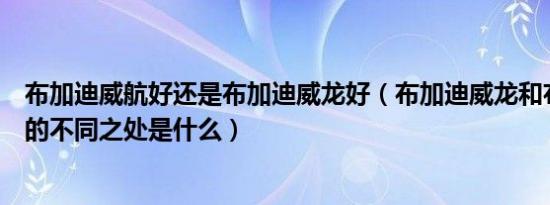 布加迪威航好还是布加迪威龙好（布加迪威龙和布加迪威航的不同之处是什么）