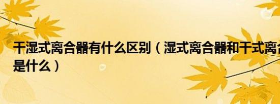 干湿式离合器有什么区别（湿式离合器和干式离合器的区别是什么）