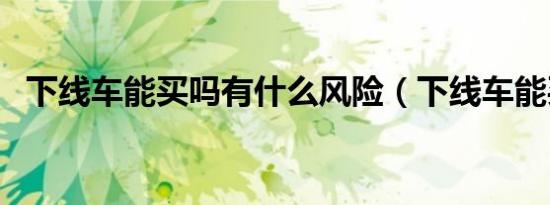 下线车能买吗有什么风险（下线车能买吗）