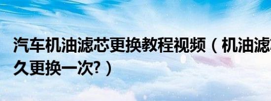 汽车机油滤芯更换教程视频（机油滤芯需要多久更换一次?）