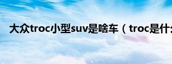 大众troc小型suv是啥车（troc是什么车）