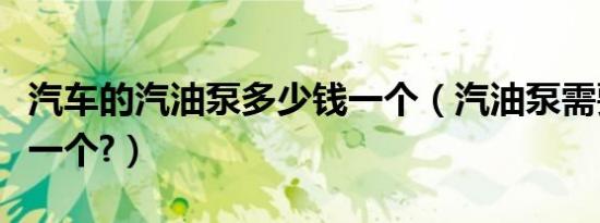 汽车的汽油泵多少钱一个（汽油泵需要多少钱一个?）