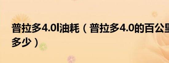 普拉多4.0l油耗（普拉多4.0的百公里油耗是多少）