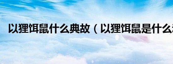 以狸饵鼠什么典故（以狸饵鼠是什么动物）