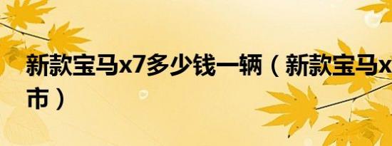 新款宝马x7多少钱一辆（新款宝马x7多久上市）