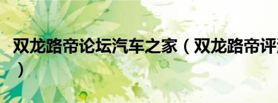 双龙路帝论坛汽车之家（双龙路帝评测怎么样）