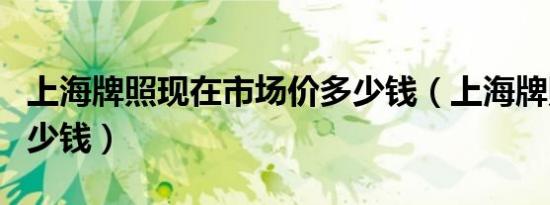 上海牌照现在市场价多少钱（上海牌照价格多少钱）