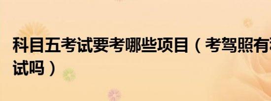 科目五考试要考哪些项目（考驾照有科目五考试吗）