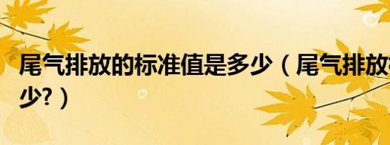 尾气排放的标准值是多少（尾气排放标准是多少?）