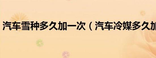 汽车雪种多久加一次（汽车冷媒多久加一次）