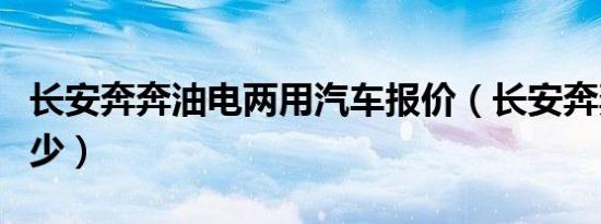 长安奔奔油电两用汽车报价（长安奔奔油耗多少）