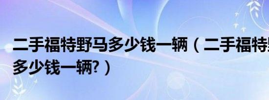 二手福特野马多少钱一辆（二手福特野马跑车多少钱一辆?）