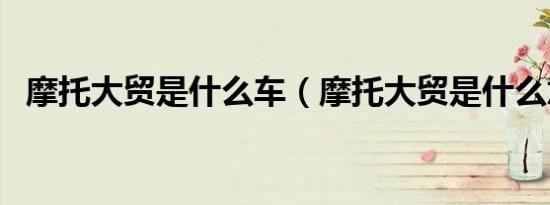 摩托大贸是什么车（摩托大贸是什么意思）