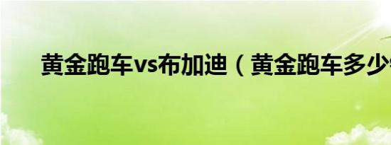 黄金跑车vs布加迪（黄金跑车多少钱）