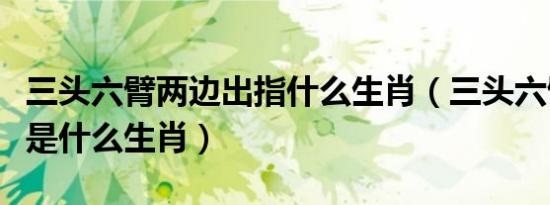 三头六臂两边出指什么生肖（三头六臂冲前锋是什么生肖）