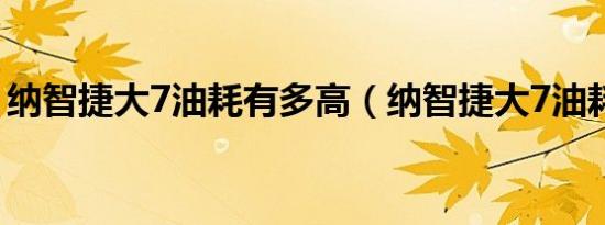 纳智捷大7油耗有多高（纳智捷大7油耗多少）